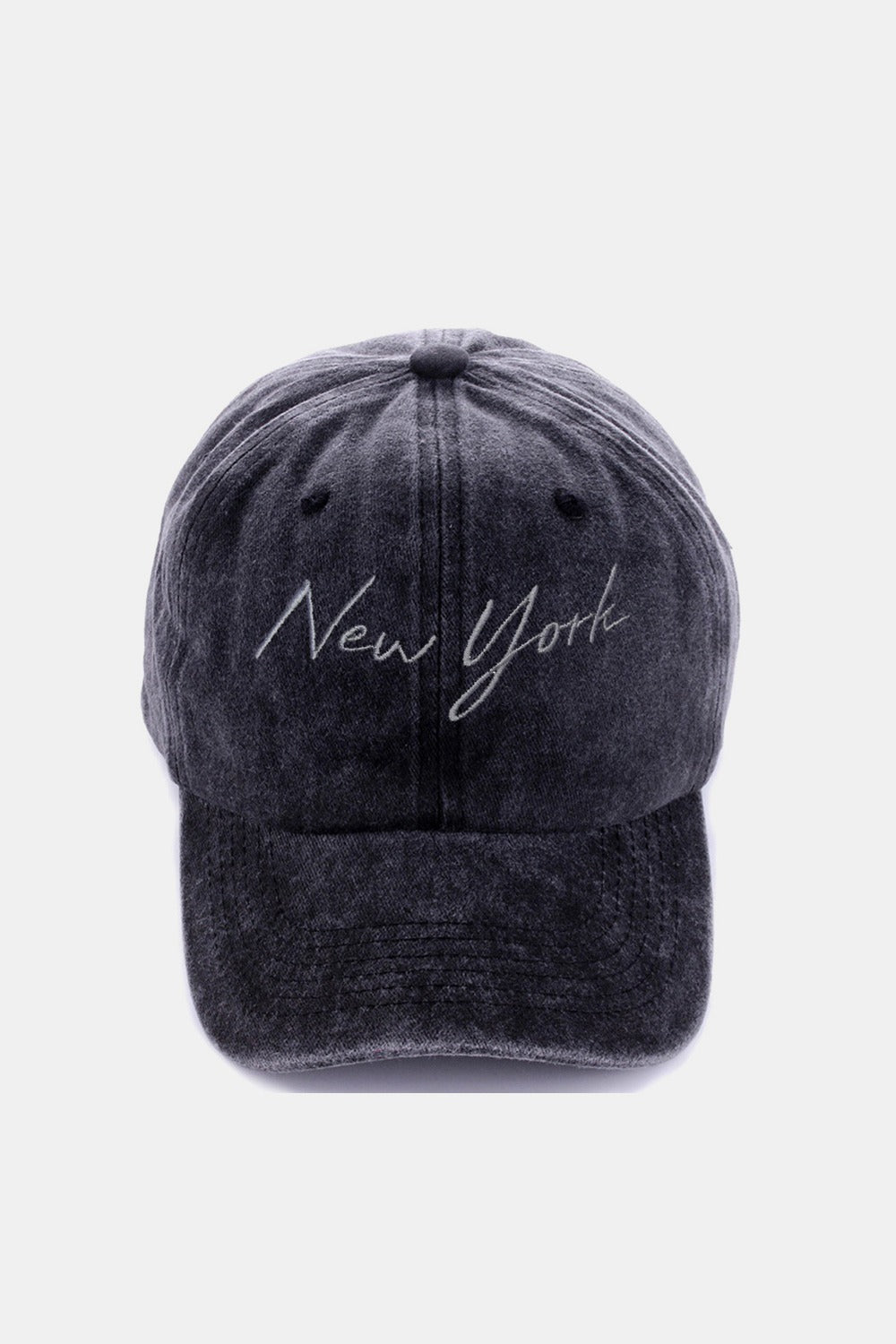 Zenana washed embroidered city baseball cap - new york black / one size - zenana washed embroidered city baseball cap