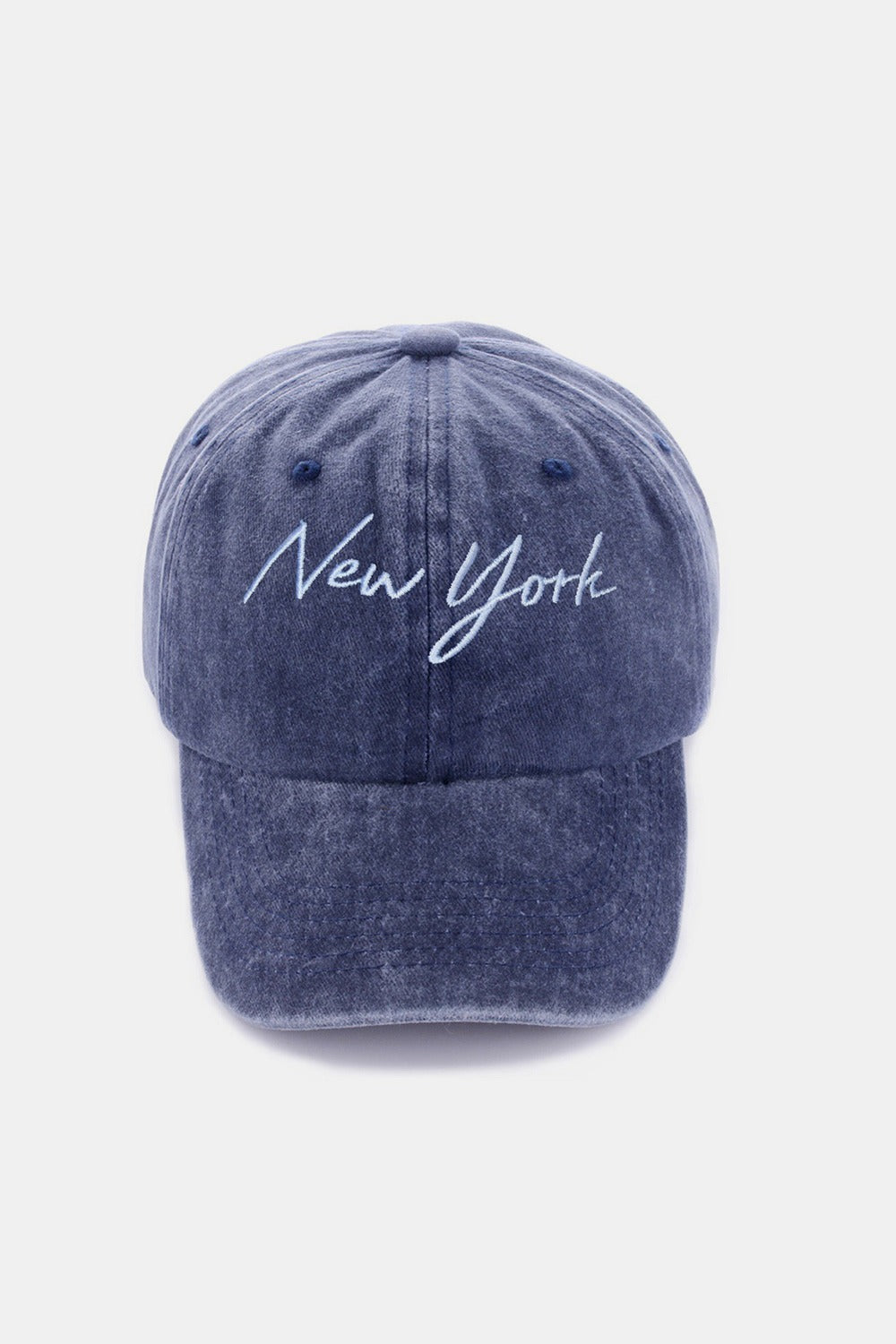Zenana washed embroidered city baseball cap - new york navy / one size - zenana washed embroidered city baseball cap