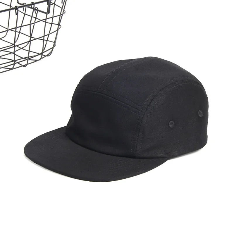 Black 5 panel hat