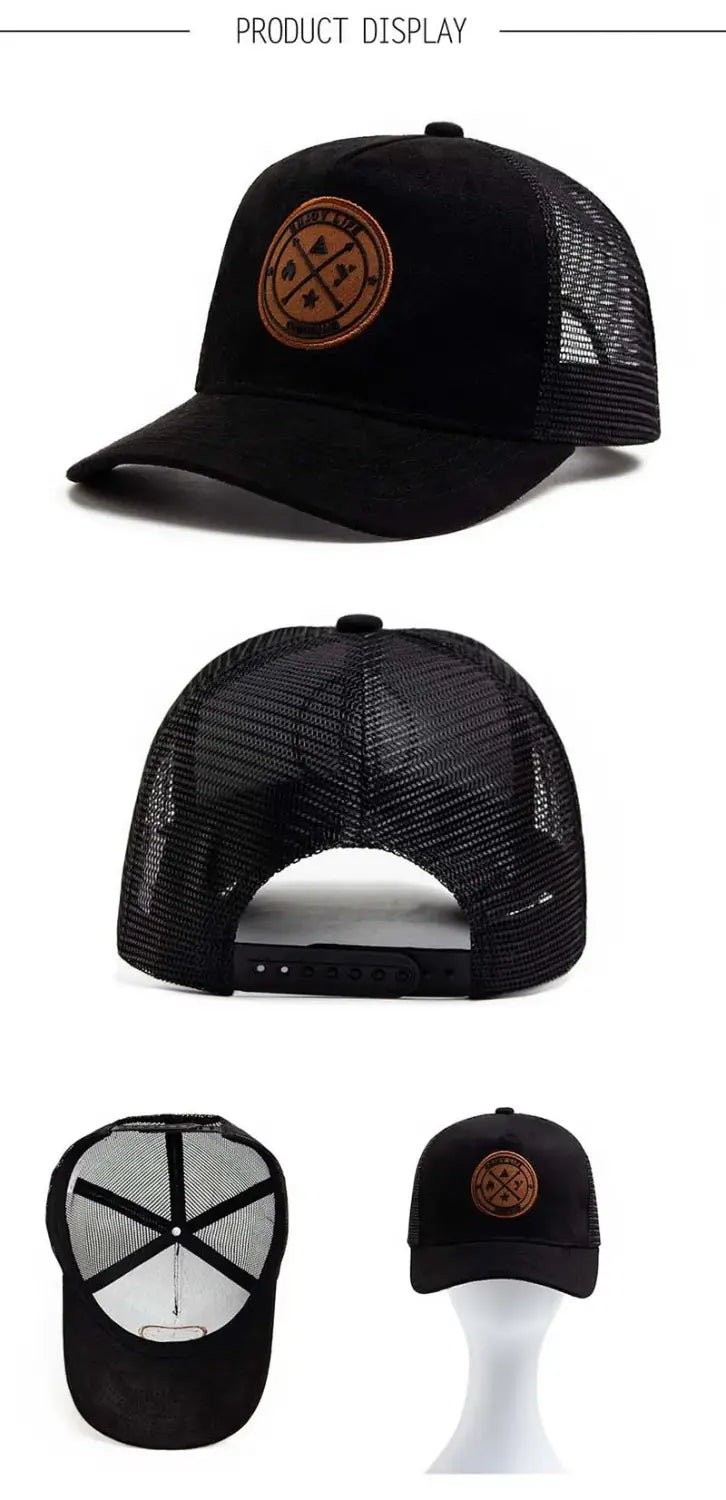 Vier Jahreszeiten Mesh Baseballkappe Damen Herren Mode lässig atmungsaktiv Buchstabensymbol Unisex Hiphop Trucker Caps Outdoor