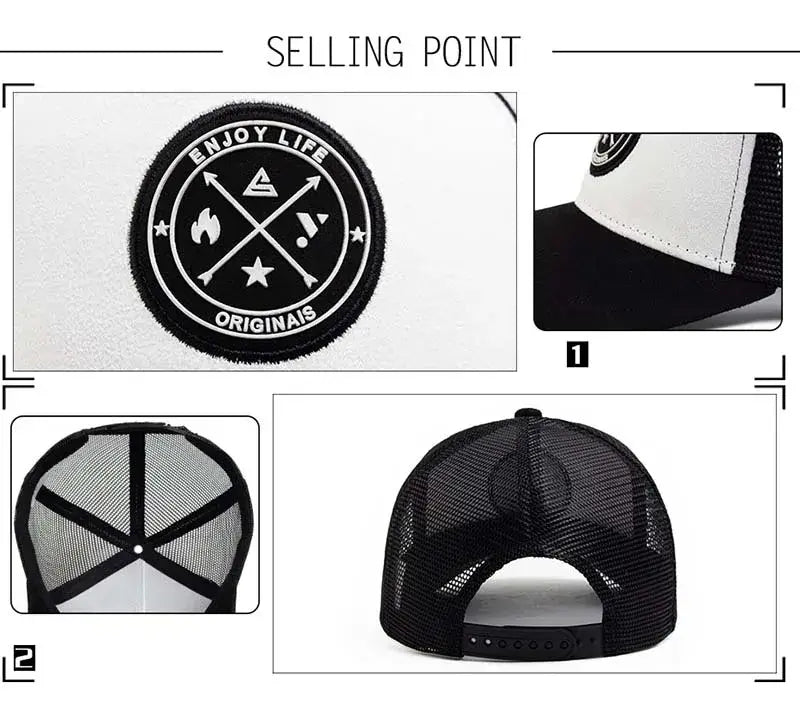 Vier Jahreszeiten Mesh Baseballkappe Damen Herren Mode lässig atmungsaktiv Buchstabensymbol Unisex Hiphop Trucker Caps Outdoor