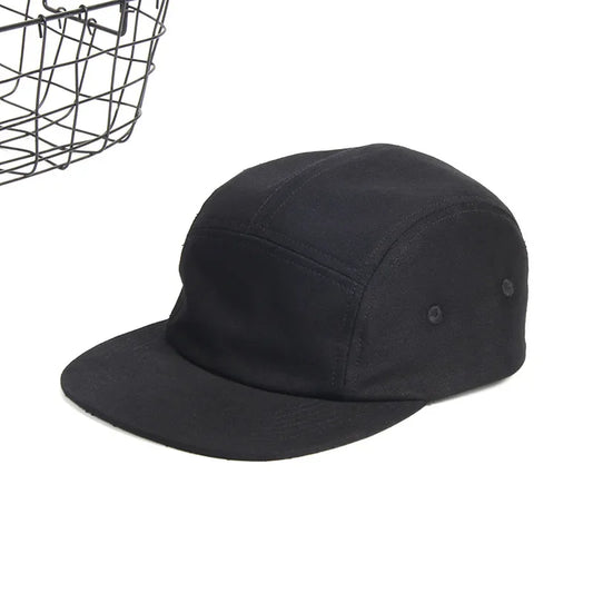 Premium Black 5 Panel Hat