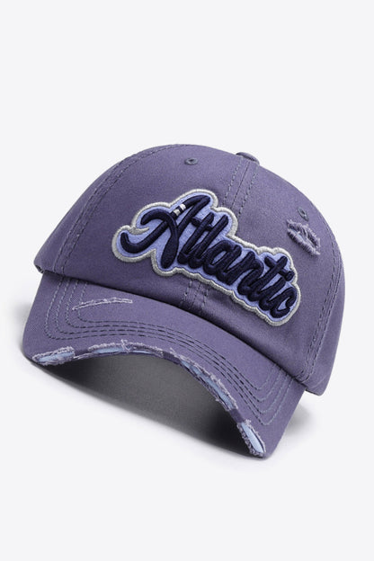 Atlantic graphic distressed baseball cap - atlantic graphic distressed baseball cap