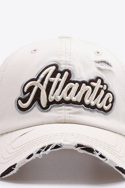 Atlantic graphic distressed baseball cap - atlantic graphic distressed baseball cap