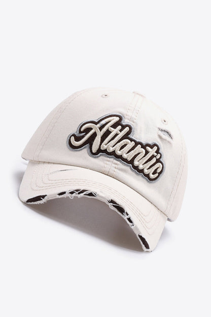 Atlantic graphic distressed baseball cap - atlantic graphic distressed baseball cap