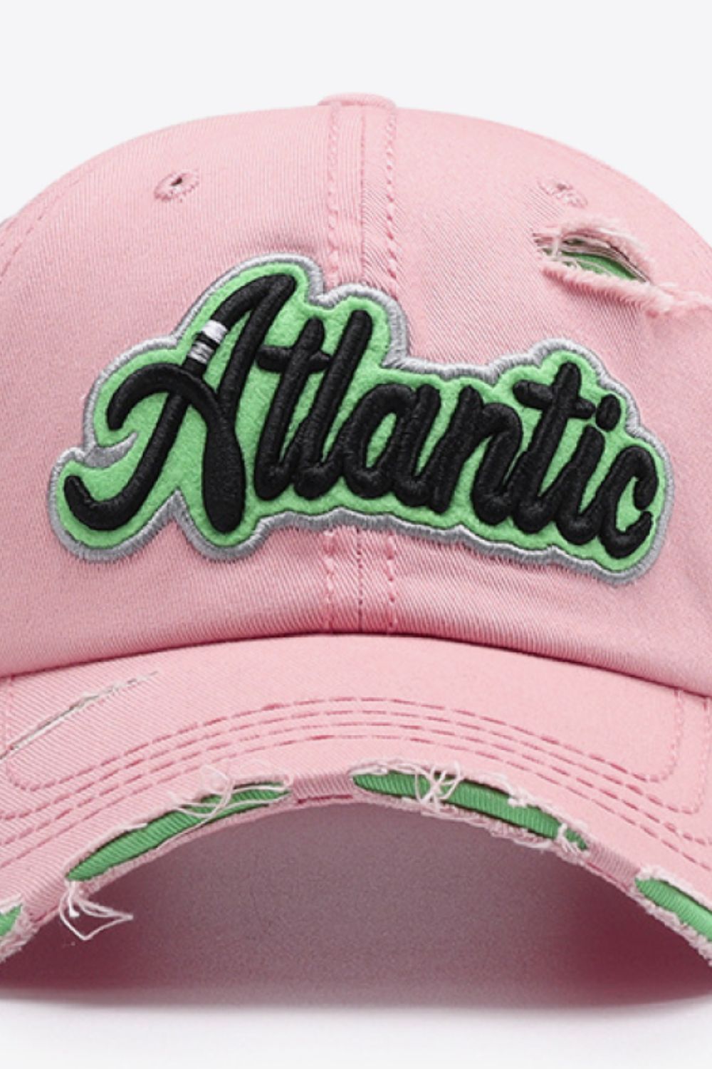 Atlantic graphic distressed baseball cap - atlantic graphic distressed baseball cap