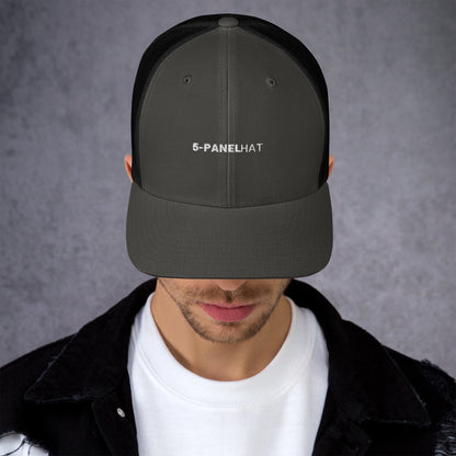 Black retro mesh trucker hat yupoong - charcoal/ black - trucker hats