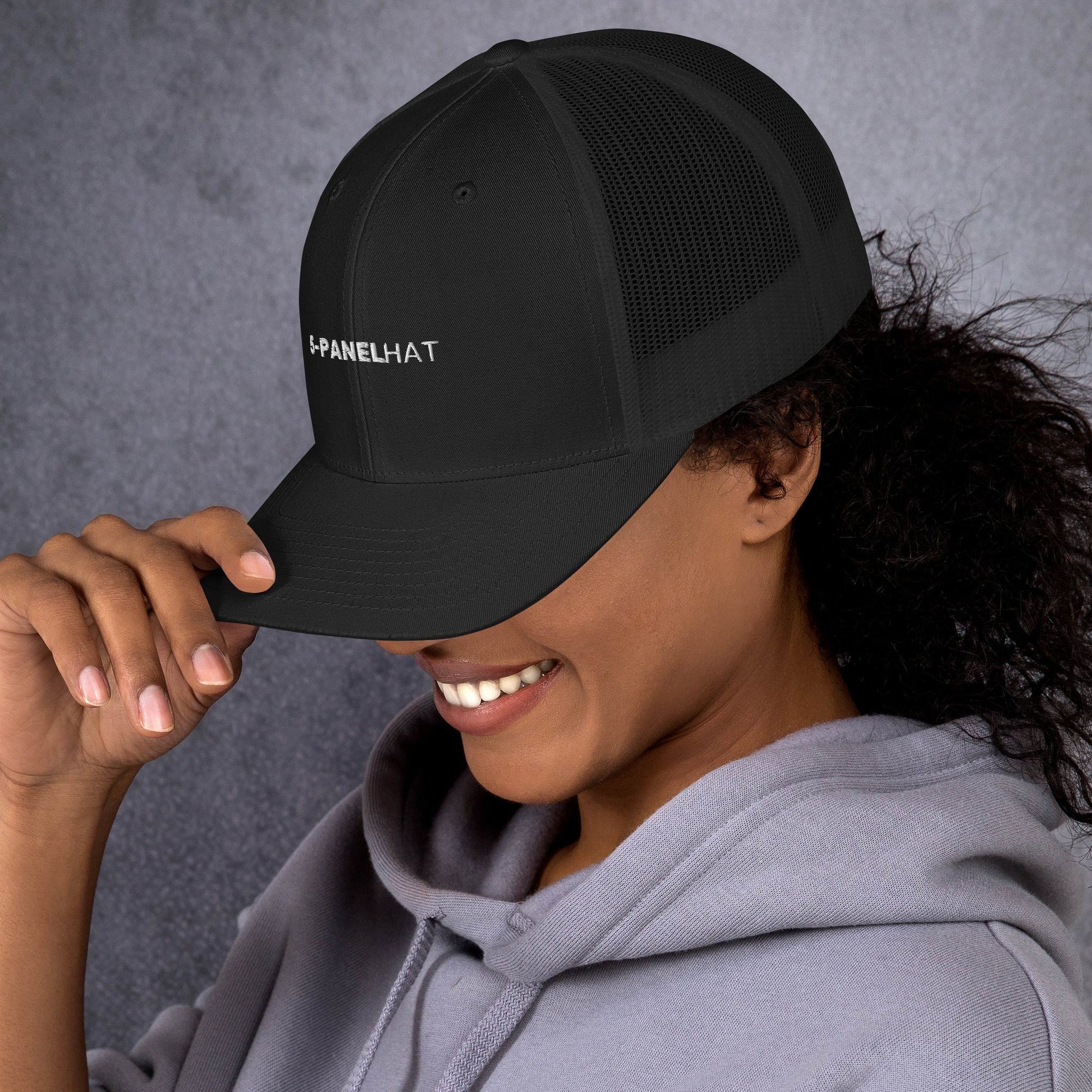 Black retro mesh trucker hat yupoong - trucker hats