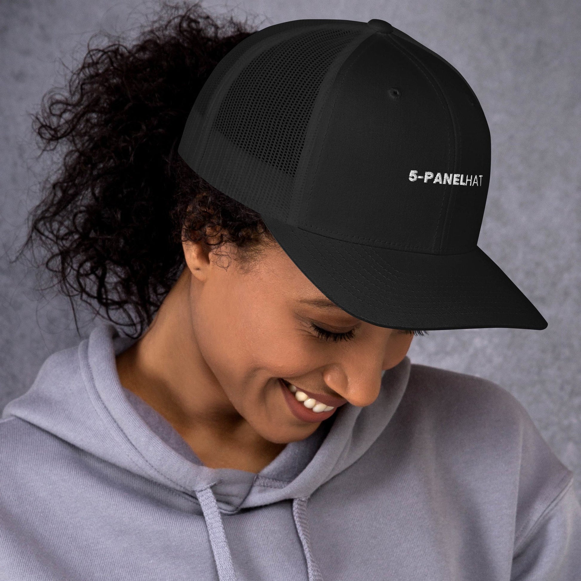Black retro mesh trucker hat yupoong - trucker hats