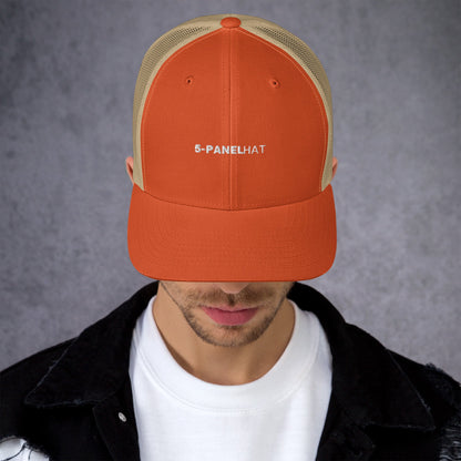 Black retro mesh trucker hat yupoong - rustic orange/ khaki - trucker hats