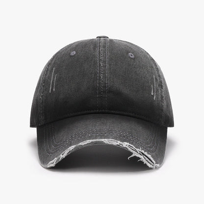 Distressed washed adjustable baseball cap - black / one size - distressed washed adjustable baseball cap