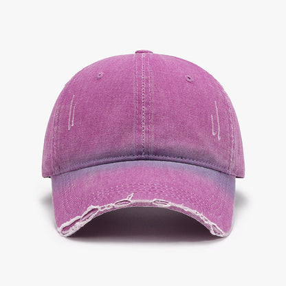 Distressed washed adjustable baseball cap - hot pink / one size - distressed washed adjustable baseball cap