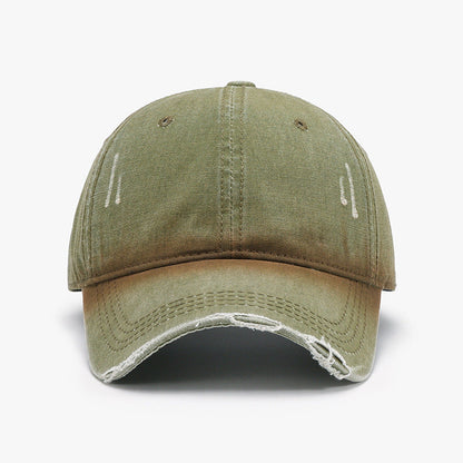 Distressed washed adjustable baseball cap - moss / one size - distressed washed adjustable baseball cap