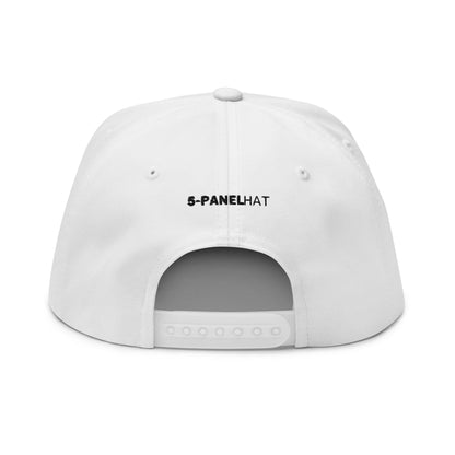 Embroidered 5 panel flat bill hat - embroidered 5 panel flat bill hat