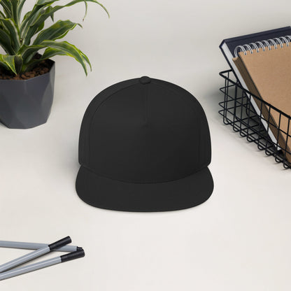 Embroidered 5 panel flat bill hat - embroidered 5 panel flat bill hat