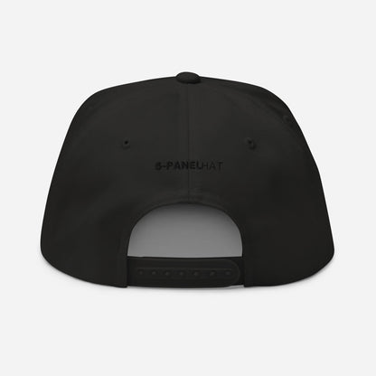 Embroidered 5 panel flat bill hat - embroidered 5 panel flat bill hat