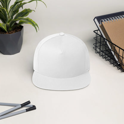 Embroidered 5 panel flat bill hat - embroidered 5 panel flat bill hat