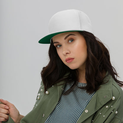 Embroidered 5 panel flat bill hat - white - embroidered 5 panel flat bill hat