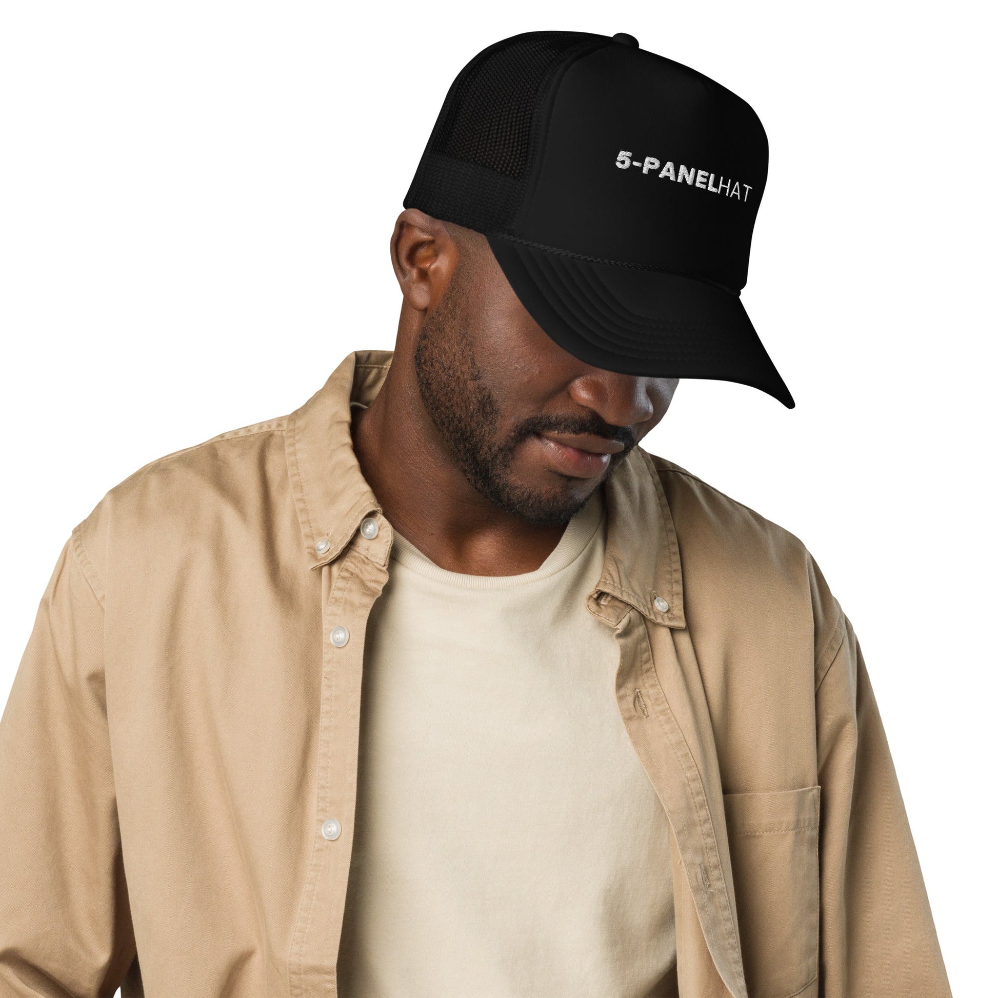 Embroidered foam 5-panel trucker hat - trucker hats