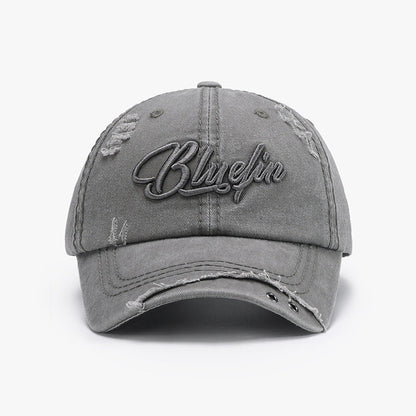 Embroidered letter cotton baseball cap - gray / one size - embroidered letter cotton baseball cap
