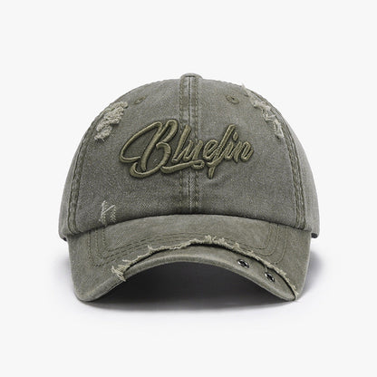 Embroidered letter cotton baseball cap - sage / one size - embroidered letter cotton baseball cap