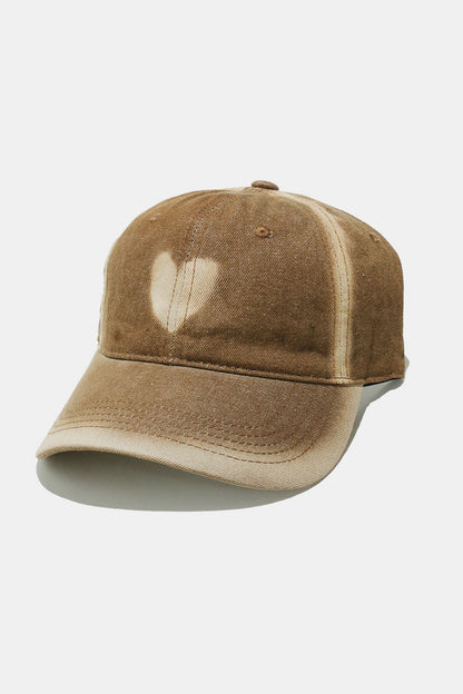 Heart cotton baseball cap - caramel / one size - heart-themed cotton baseball cap