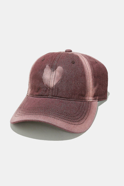 Heart cotton baseball cap - dusty pink / one size - heart-themed cotton baseball cap