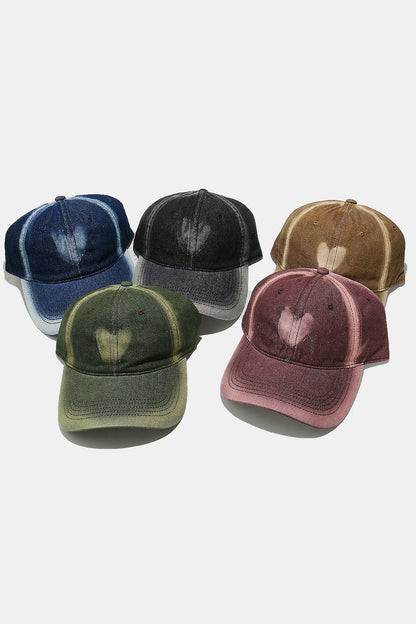 Heart cotton baseball cap - heart-themed cotton baseball cap