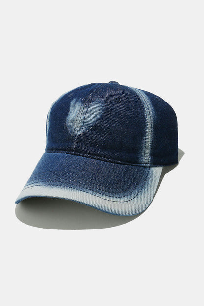 Heart cotton baseball cap - navy / one size - heart-themed cotton baseball cap