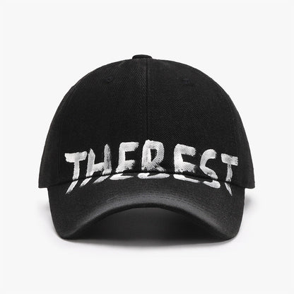 Letter adjustable baseball cap - black / one size - letter adjustable baseball cap