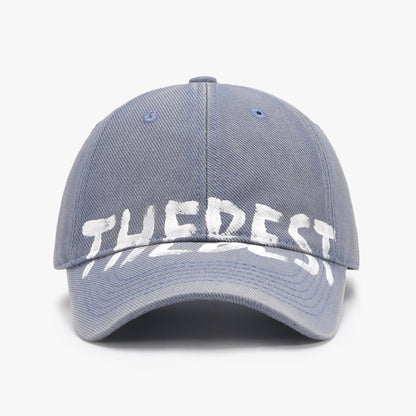 Letter adjustable baseball cap - dusty blue / one size - letter adjustable baseball cap