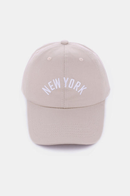 Paris embroidered city baseball cap - new york ash mocha / one size - embroidered city baseball cap