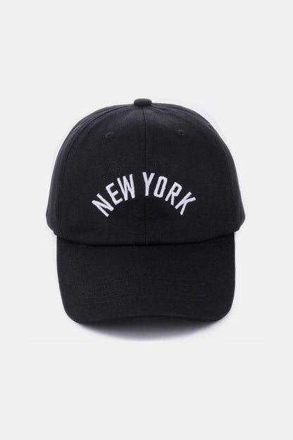 Paris embroidered city baseball cap - new york black / one size - embroidered city baseball cap