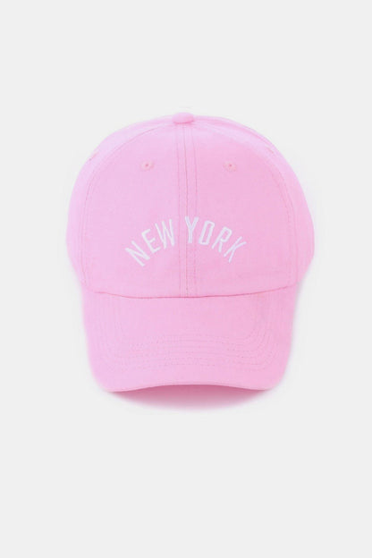 Paris embroidered city baseball cap - new york pink / one size - embroidered city baseball cap