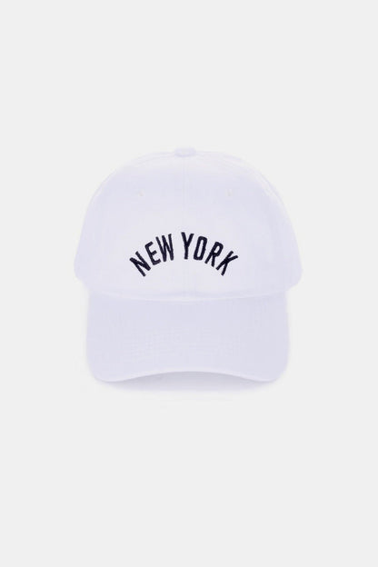 Paris embroidered city baseball cap - new york white / one size - embroidered city baseball cap