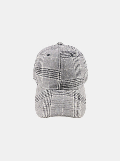 Plaid adjustable cotton baseball cap - adjustable cotton baseball cap