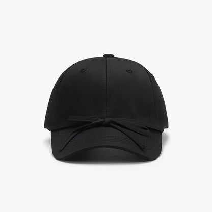 Tied bow cotton baseball cap - black / one size - tied bow cotton baseball cap