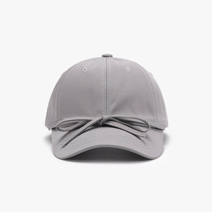 Tied bow cotton baseball cap - gray / one size - tied bow cotton baseball cap