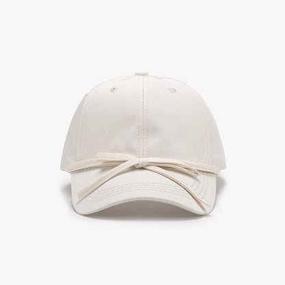 Tied bow cotton baseball cap - ivory / one size - tied bow cotton baseball cap