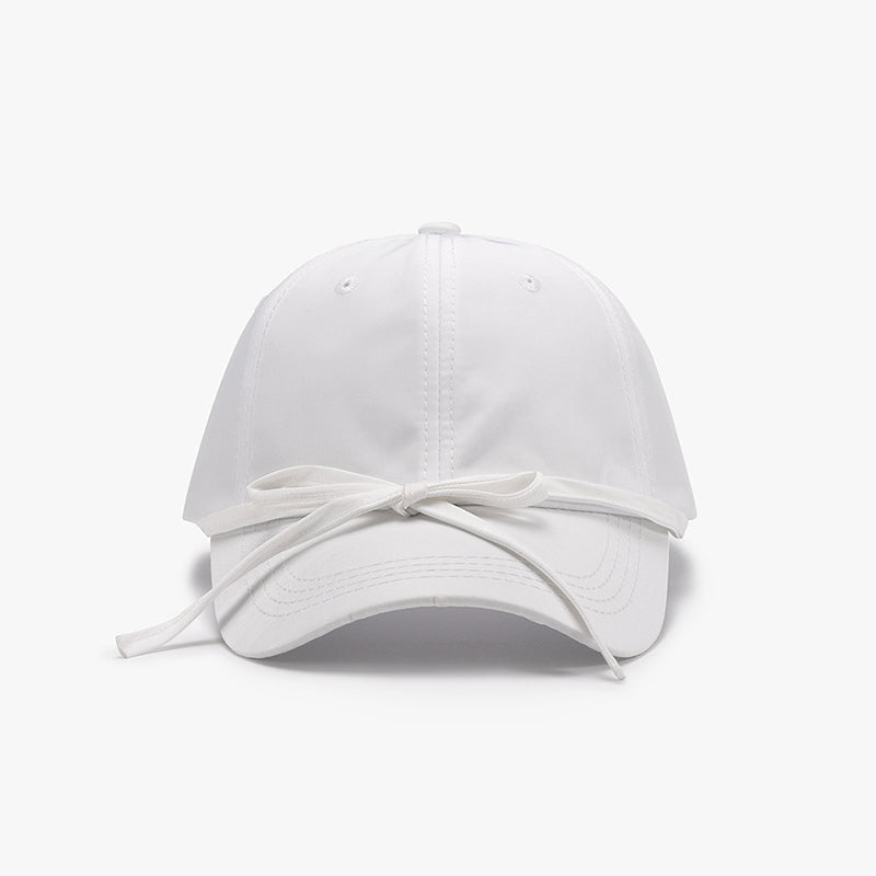 Tied bow cotton baseball cap - white / one size - tied bow cotton baseball cap