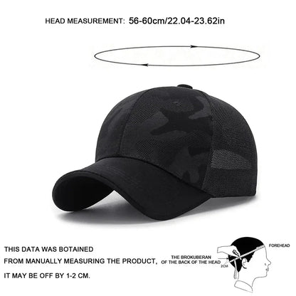 Unisex light plate camouflage breathable baseball net caps spring and autumn outdoor adjustable casual hats sunscreen