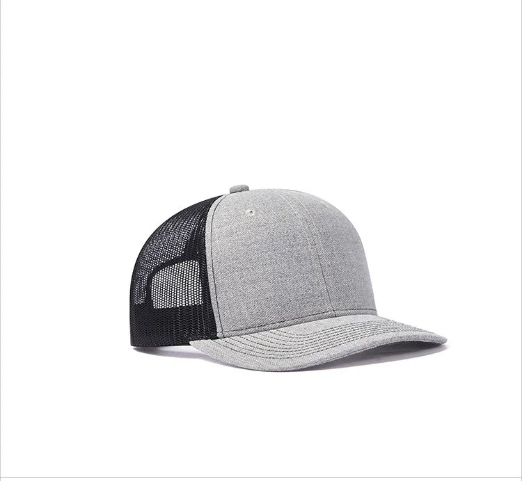 Unisex snapback baseball cap hip hop hats flat bill slightly curved trucker adjustable men women - gray black