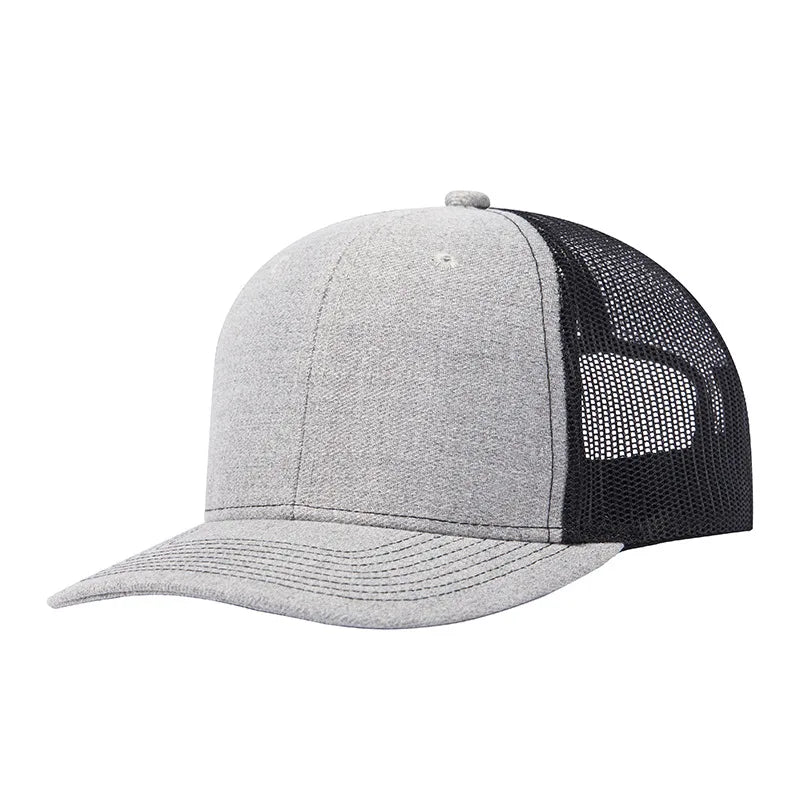 Unisex snapback baseball cap hip hop hats flat bill slightly curved trucker adjustable men women - gray black