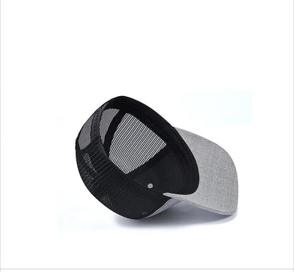 Unisex snapback baseball cap hip hop hats flat bill slightly curved trucker adjustable men women - gray black