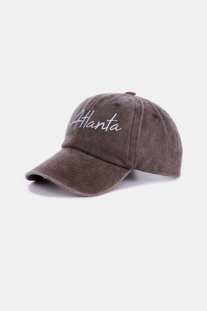 Zenana washed atlanta embroidered baseball cap - zenana washed atlanta embroidered baseball cap