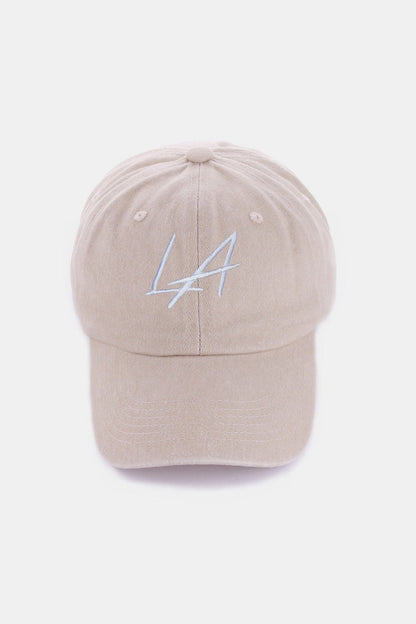 Zenana washed embroidered city baseball cap - la ash mocha / one size - zenana washed embroidered city baseball cap