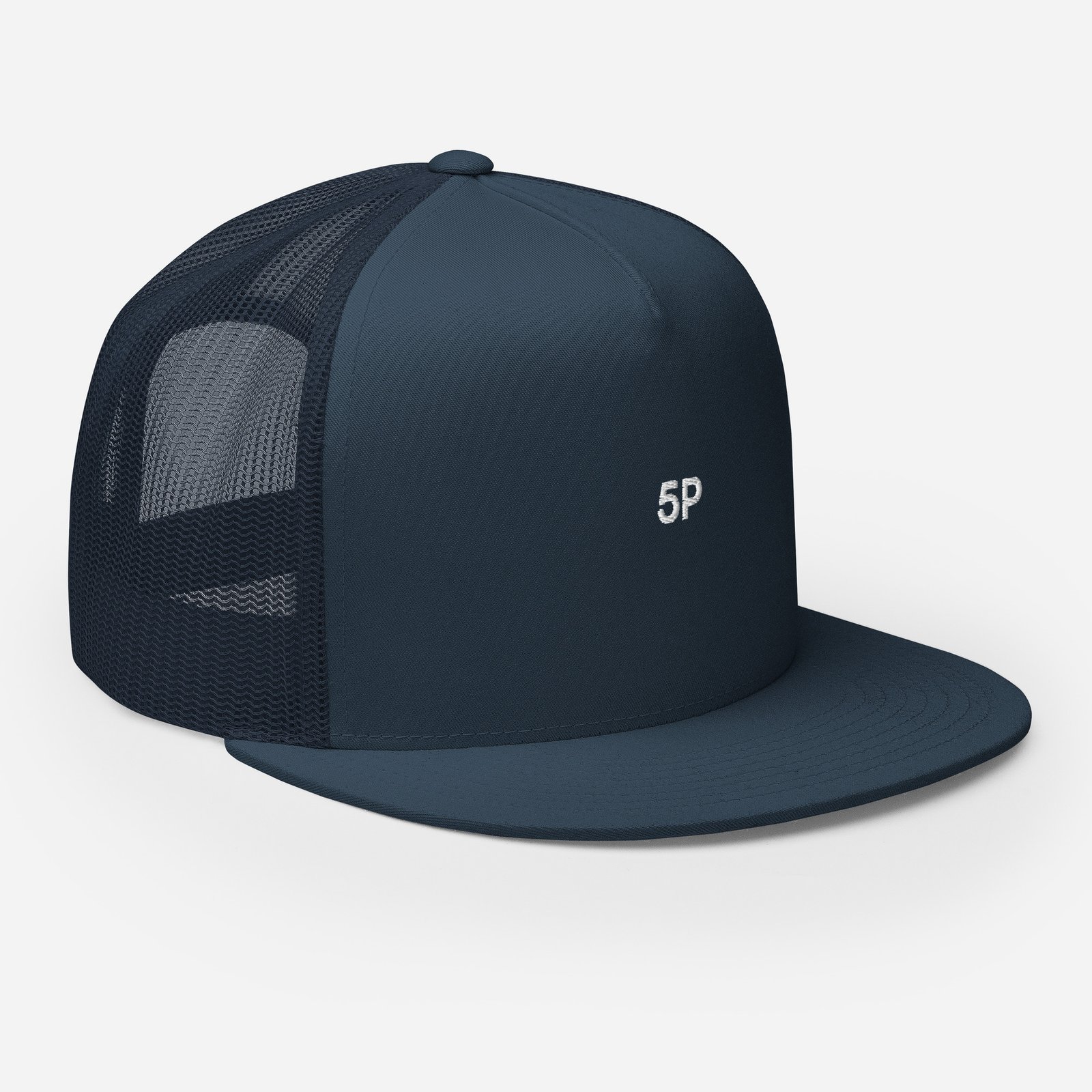 Navy 5 Panel Trucker Hat - Image 6