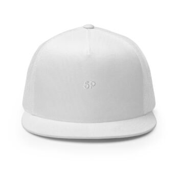 White 5 Panel Trucker Hat
