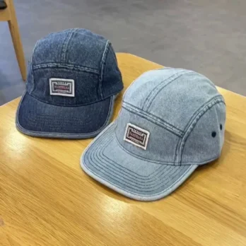 Short Brim Denim 5 Panel Hat